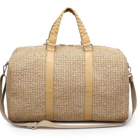 Coastal Escape Straw Weekender Bag Natural - Picture 4 of 5